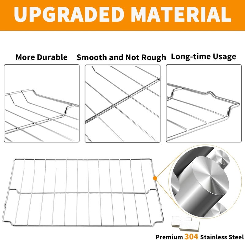 atgestore Upgraded MHL63411403 Oven Rack Replacement for LG Oven Parts 24.75 x 16 IN Range Oven Shelf LDG4313ST LREL6323S LG 304 Stainless Steel Stove Standard Oven Bake Rack Air Fryer Wire Shelf Accessories - Image 3